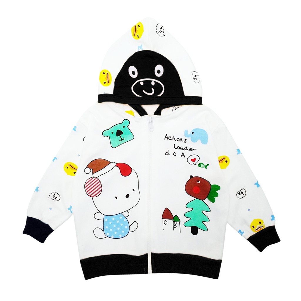 Wakakids Jaket Bayi Anak Laki Laki Usia 6 Bulan - 12 Bulan Motif Bear Duck 3658-1