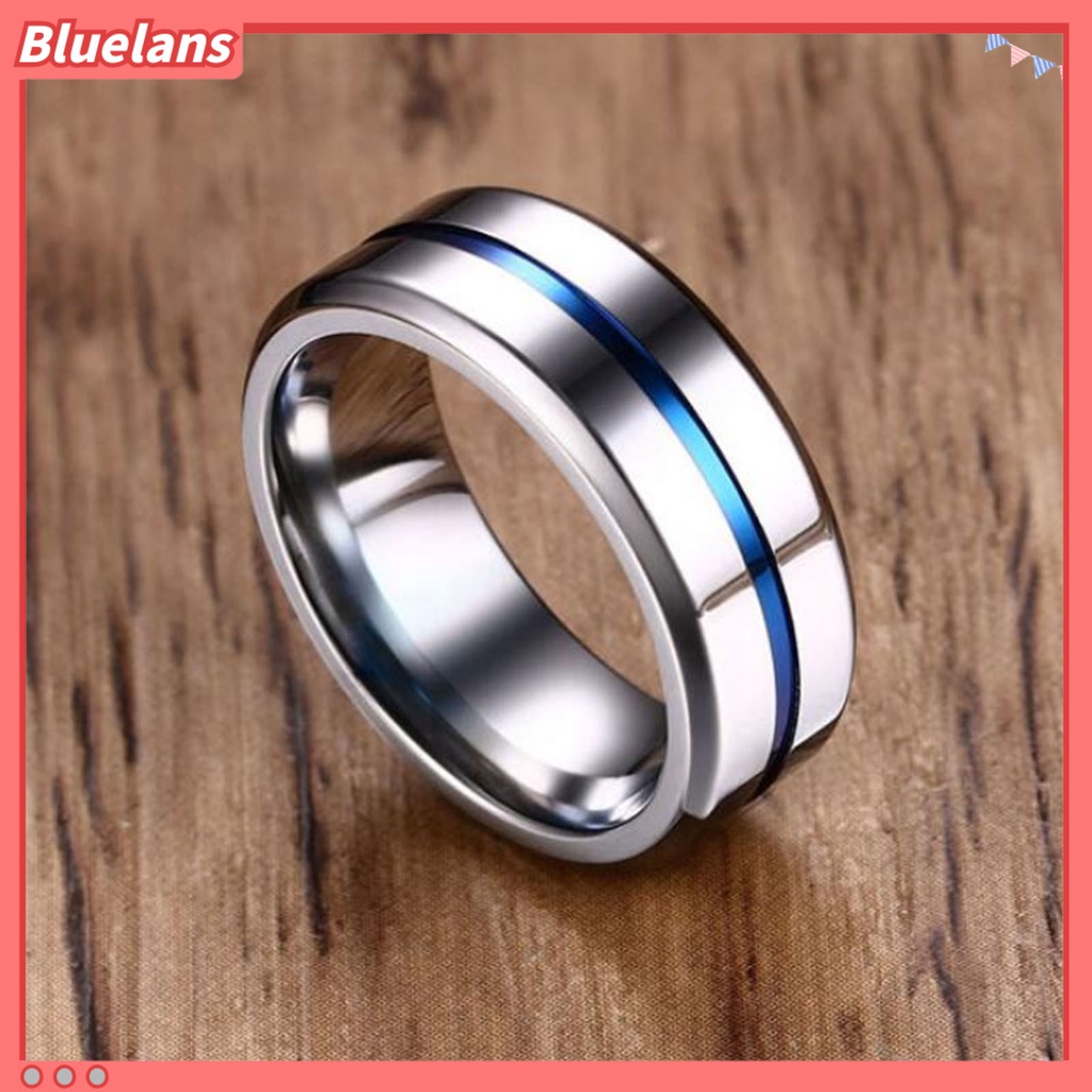 Bluelans Cincin Jari Warna Ganda Ukuran 8MM Untuk Unisex