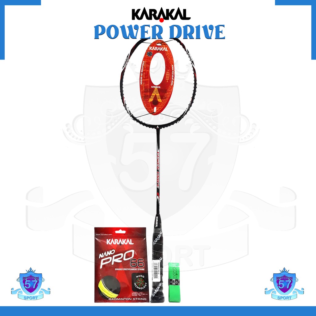 Raket Karakal Power Drive Bonus Senar dan Grip