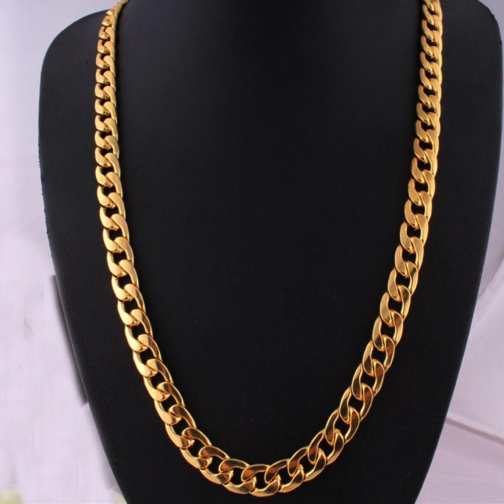 Needway   Kalung Pria Perhiasan 24inch 18inch Electroplated 22inch KC Gold