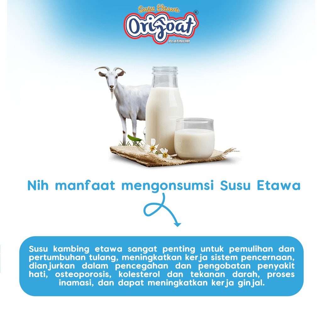 ORIGOAT PLATINUM - Susu Kambing Ettawa Gula Kelapa utk Asam Lambung Maag Pencernaan 250 gr (ISI 10)