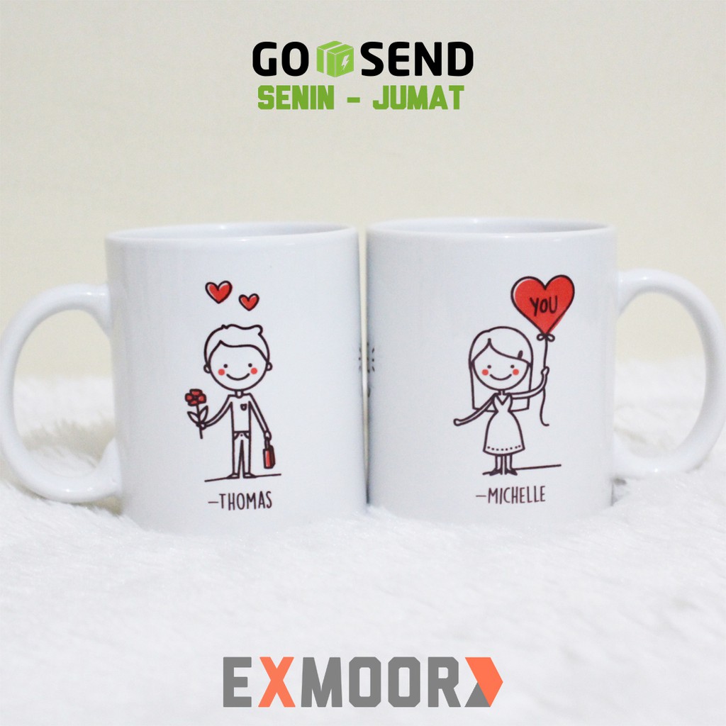 Mug Couple Doodle 2 Kado Pacar