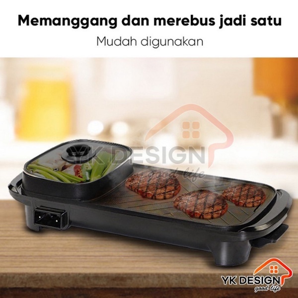 COD tempat pemanggang daging / alat pemanggang daging 2in 1 / alat pemanggang BBQ / Hot Pot Elektrik