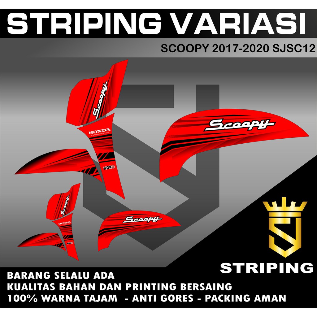 STRIPING SCOOPY VARIASI 2017-2020 POLOS SIMPLE