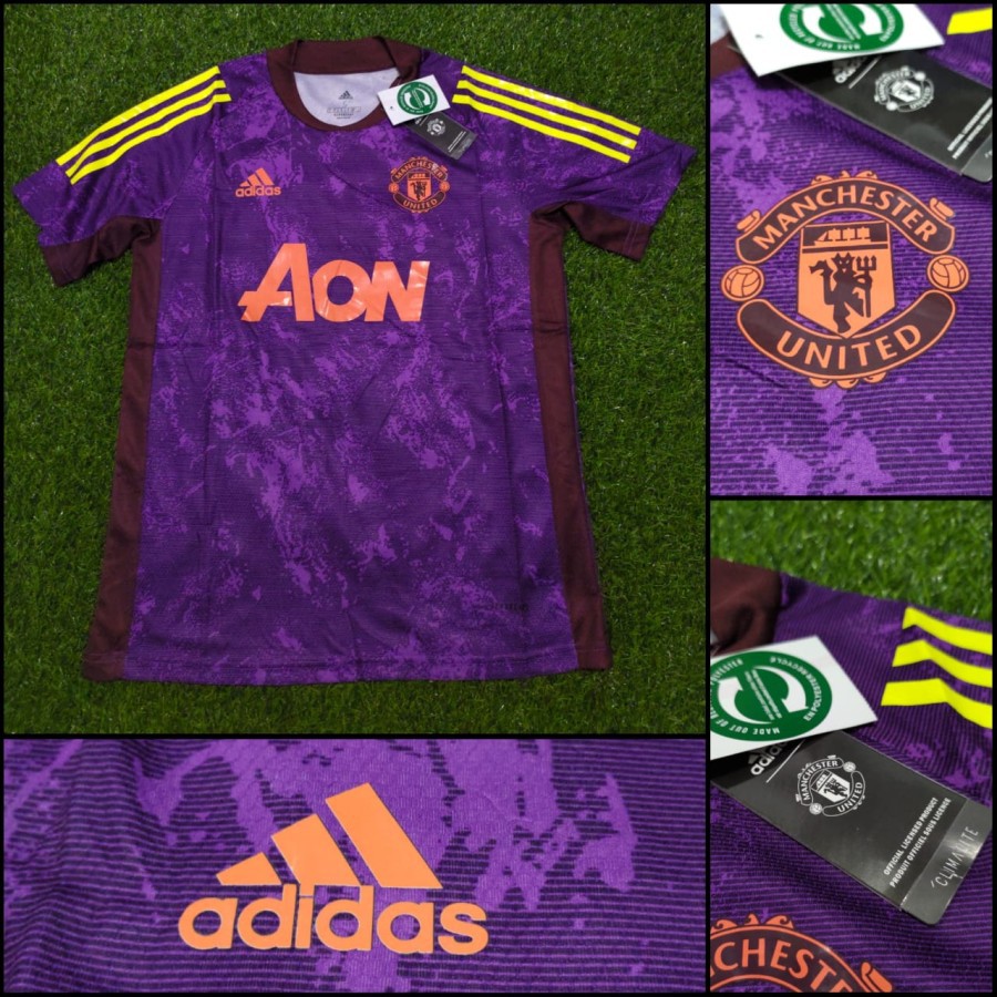 JERSEY BOLA MANCHESTER UNITED PREMATCH TRAINING UNGU 2020/2021 GRADE ORI IMPORT