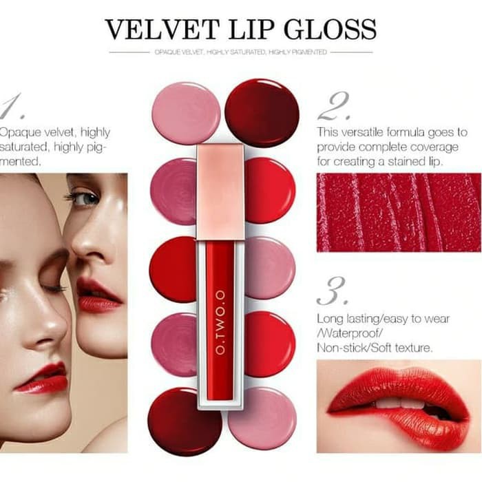 (READY &amp; ORI!) O.Two.O Otwoo Velvet Matte Lip Gloss Waterproof 12 Colors Lipstick 9115