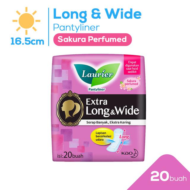 Laurier Cleanfresh Pantyliner Keputihan Breathable Extra Long and Wide Sakura Perfumed -Tetap Bersih &amp; Ekstra Kering Isi 20 Buah Twin Pack