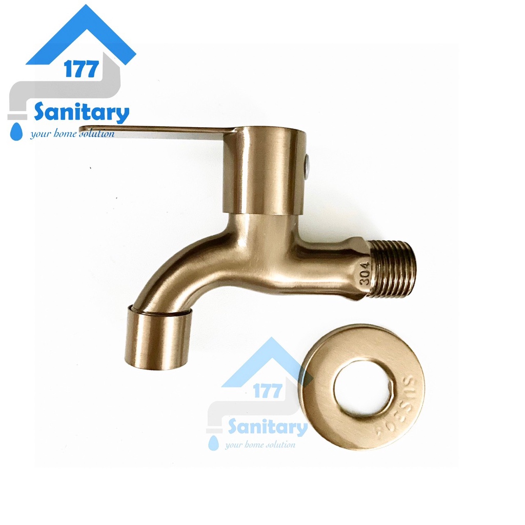 Kran Tembok stainless  sus304 Brown 01B- Keran Air Taman wudhu antique brass faucet cuci stainless 304 stenlis