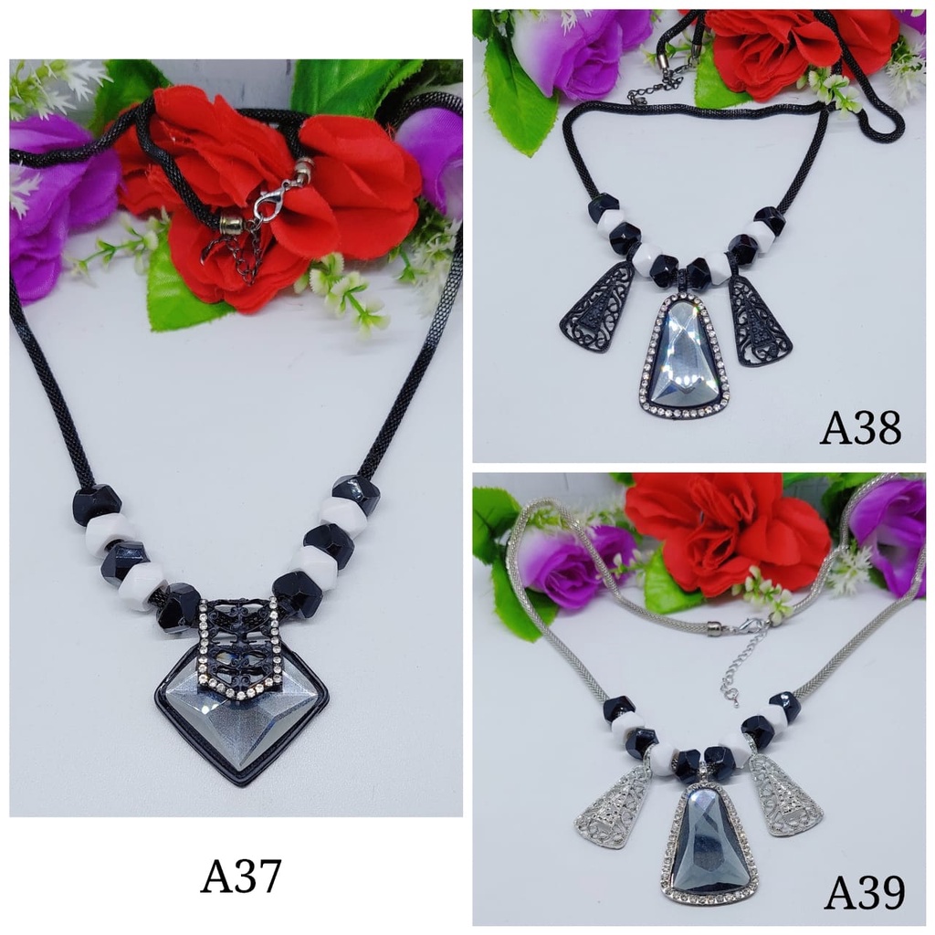 Aksesoris kalung fashion kalung elegan kalung hijab aksesoris cantik kalung daun elegan cantikA37-39