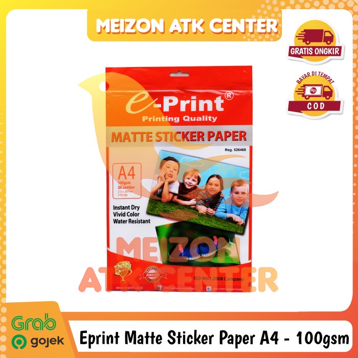 

(DISKON TERMURAH) Eprint Sticker Matte Paper / Kertas Sticker Matte / Doff A4 100gsm