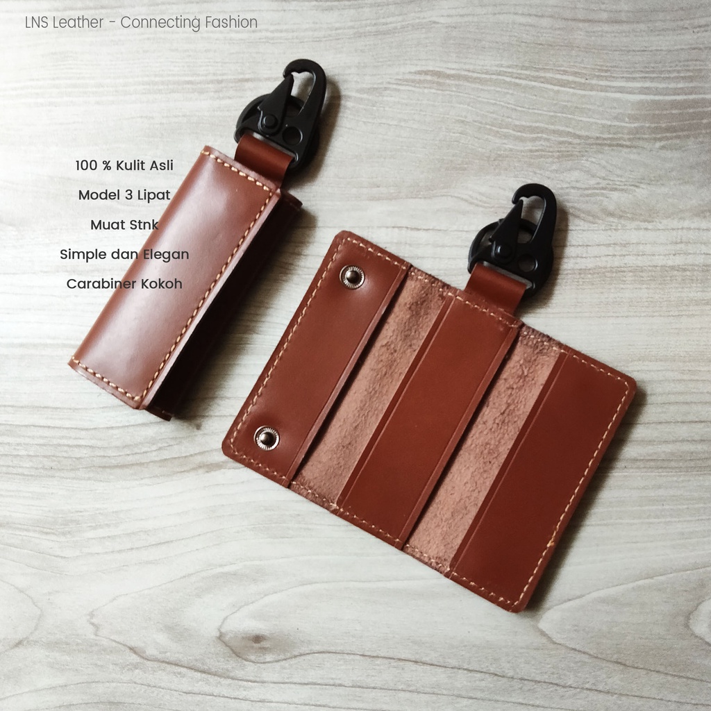 Dompet Stnk Kunci Motor Mobil Kulit Asli 3 Lipat - WSGK070