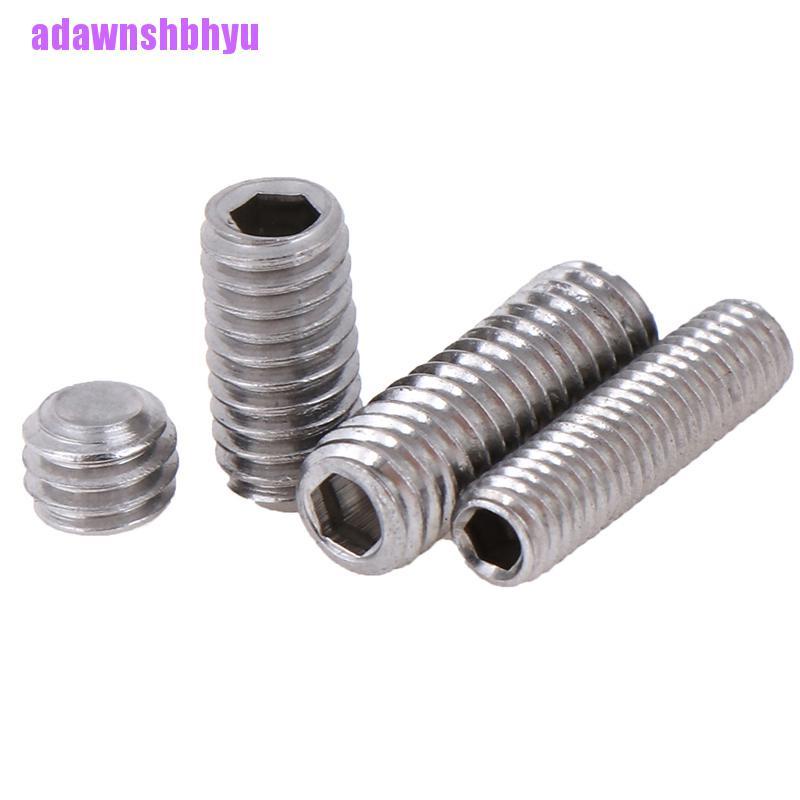 50 Pcs / Set Sekrup Hex Socket Tanpa Kepala Bentuk Cekung Bahan Stainless Steel M3 M4