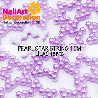 DEKORASI SLIME / CLAY / NAIL ART PEARL STAR STRING ISI 15PCS