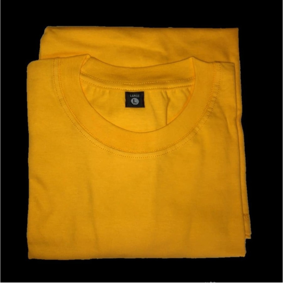 Kaos Polos Cotton Combed 30s 100% Cotton Original Warna Kuning Mustard