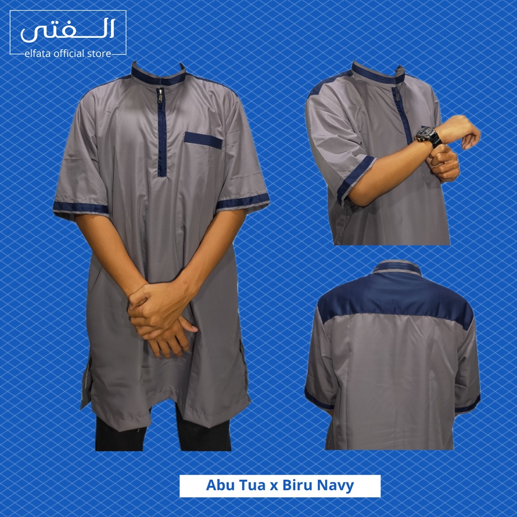 GAMIS LENGAN PENDEK DEWASA GAMIS BAJU SHOLAT PRIA POLOS DAN VARIASI – GAMIS KATUN MINYAK