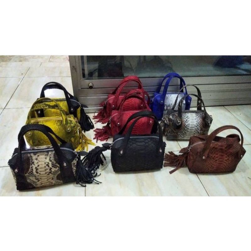 Tas mini tabung kulit/ Tas baby olive