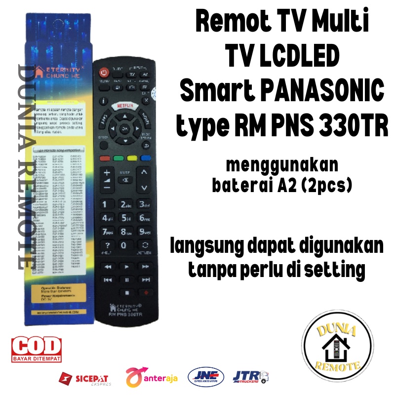 Remot / Remote TV Panasoni Smart TV Multi LCD LED youtube netflix Chunghe RM PNS 330tr