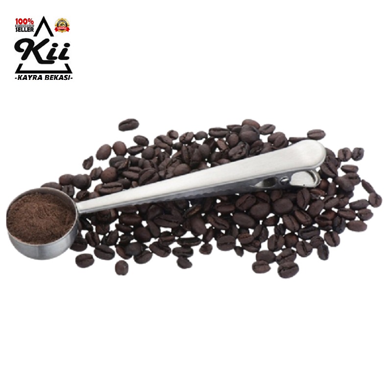 Sendok Takar Kopi dan Penjepit Bungkus Kopi Stainless - Sendok Takar
