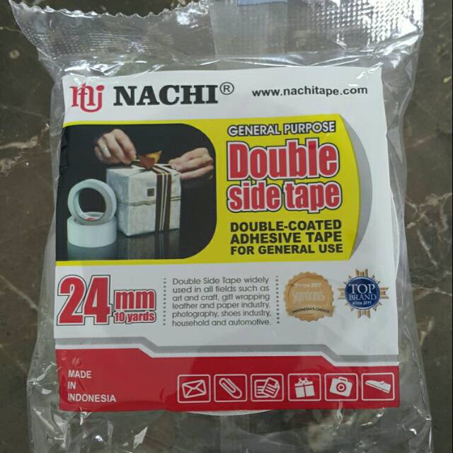 

Double nachi 1" (24mmx10yd) murah berkualitas - lakban bolak balik - double tape