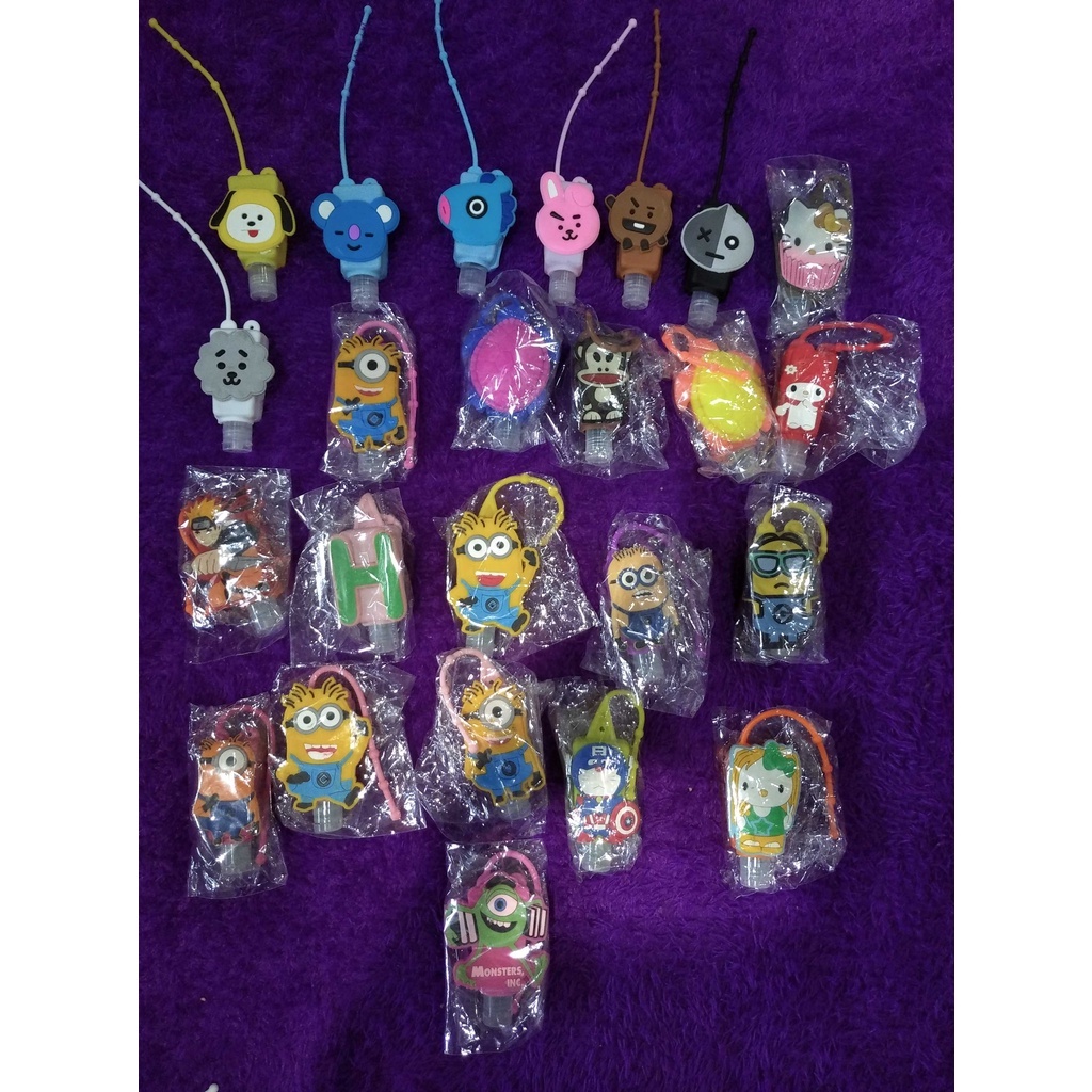 HAND SANITIZER GEL HOLDER GANTUNGAN KUNCI KARAKTER SILICONE 30ml - Pembersih Tangan - Hand Sanitizer