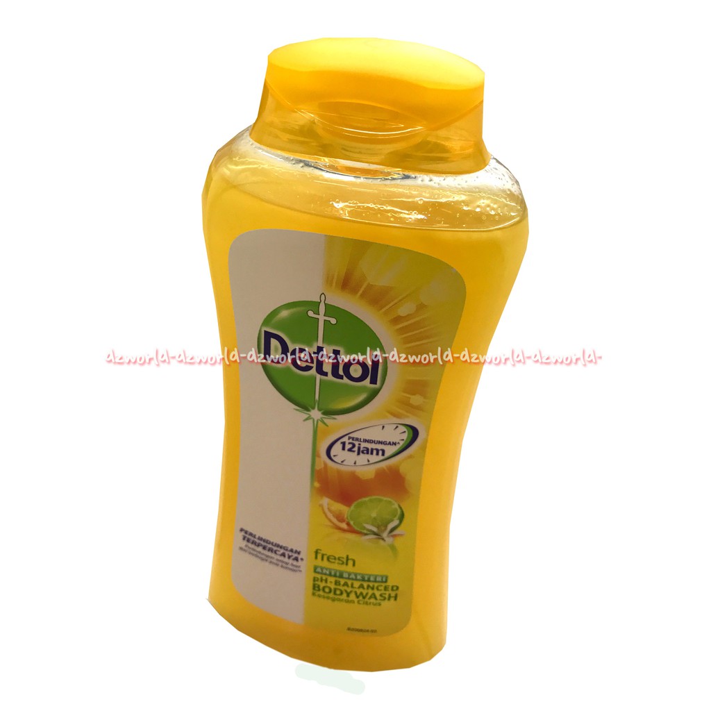 Dettol Fresh Body Wash Kuning Anti Bakteri Aroma Jeruk Lemon Sabun Cair 300ml