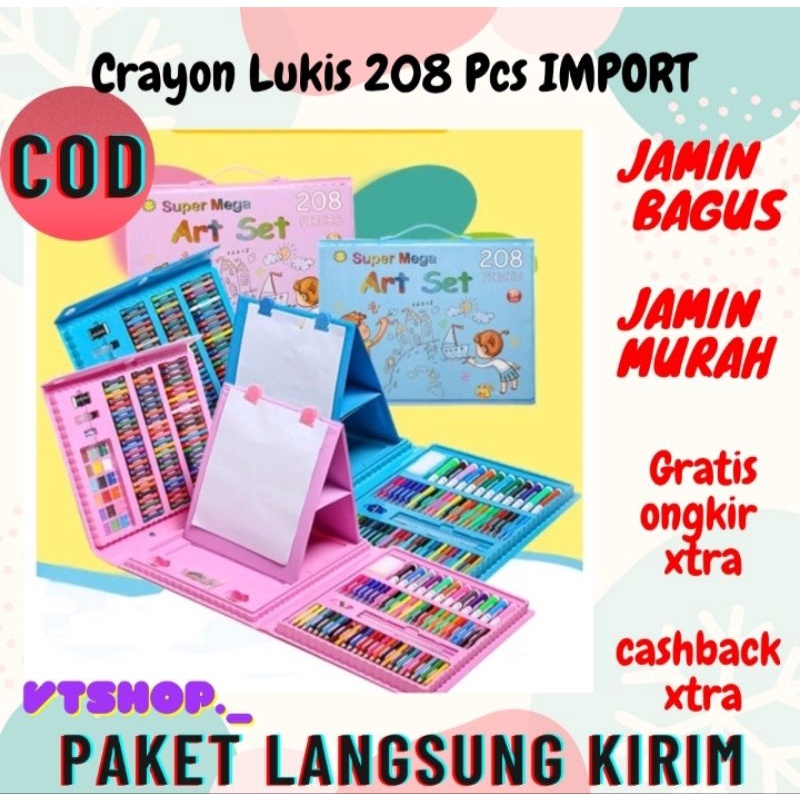 

V564 - Alat Lukis Mewarnai 208pcs / Crayon 208pcs Oil Paste Kualitas Impor / Crayon 208 Pcs / Alat Melukis Crayon 208 Pcs / Crayon Anak / Alat Melukis Anak