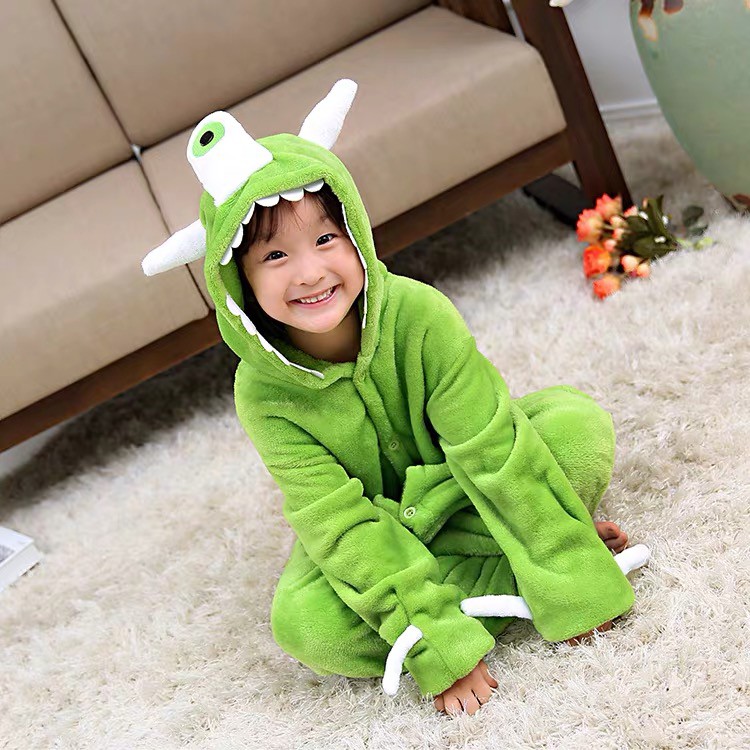 KOSTUM ONESIE MIKE WAZOWSKI ONE EYED SULLEY MONSTER INC PIYAMA COSPLAY ANAK DEWASA