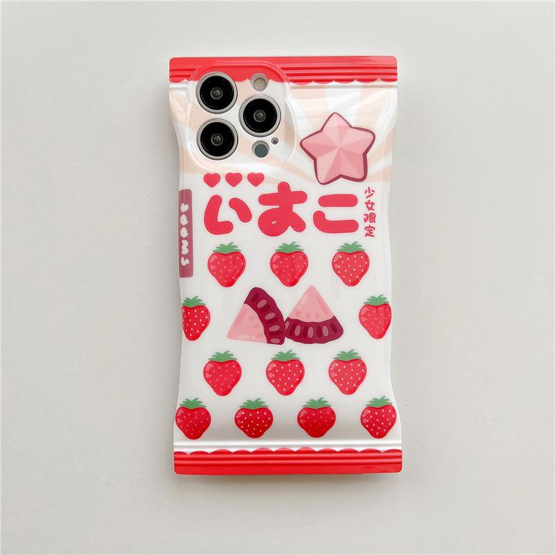 Ins Casing Iphone 13x11 Xs Max Shockproof Motif Strawberry Coklat Lucu Untuk Wanita