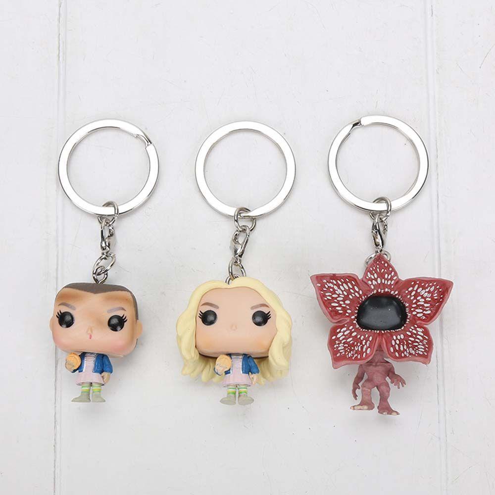 [Elegan] Stranger Things Hadiah Natal 5cm FUNKO POP Animasi Peripheral Liontin Mainan Anime Gantungan Kunci