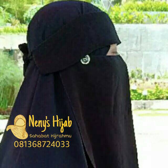 Niqob cadar bandana poni bandul hitam