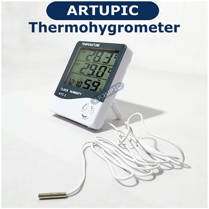 Thermohygrometer Temperatur Thermometer HTC 2 Pengukur Suhu dan Kelembapan Udara Kandang