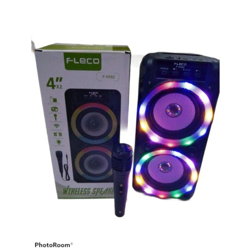 COD SPEAKER BLUETOOTH KARAOKE F-6582 LED TERBARU FREE MIC KARAOKE SUARA SUPER BASS//SPEAKER SALON AKTIF F-6582 LED PLUS MIC KARAOKE