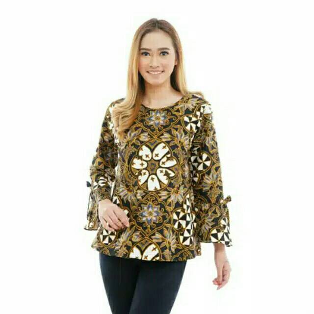 SALE  Atasan hem cewek hitam - benang raja