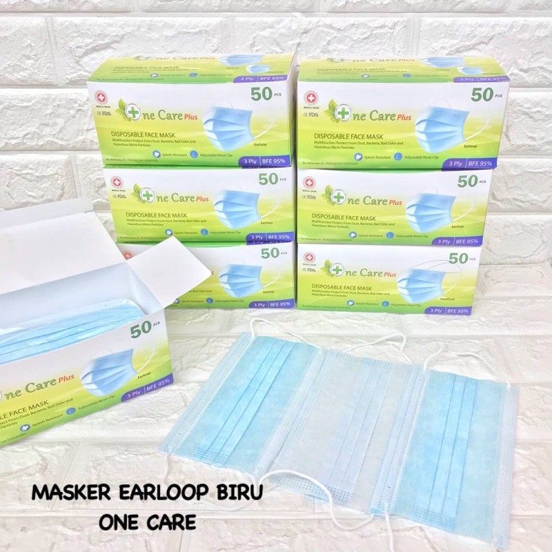 MASKER ONE CARE BIRU 3 PLY