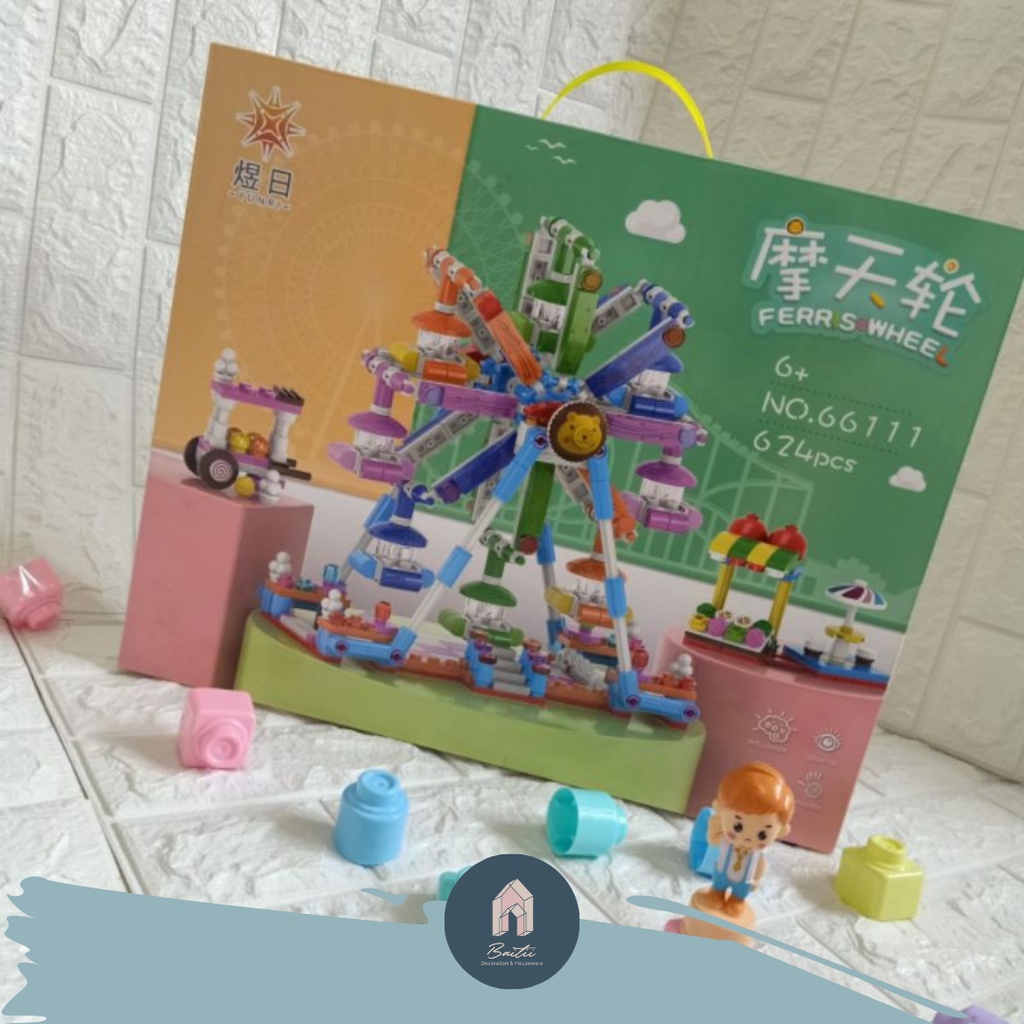 MAINAN ANAK FERRIS WHEEL KINCIR ANGIN BIANGLALA LUCU MURAH / KID TOY FERRIS WHEEL LEGO EDUCATION TOY
