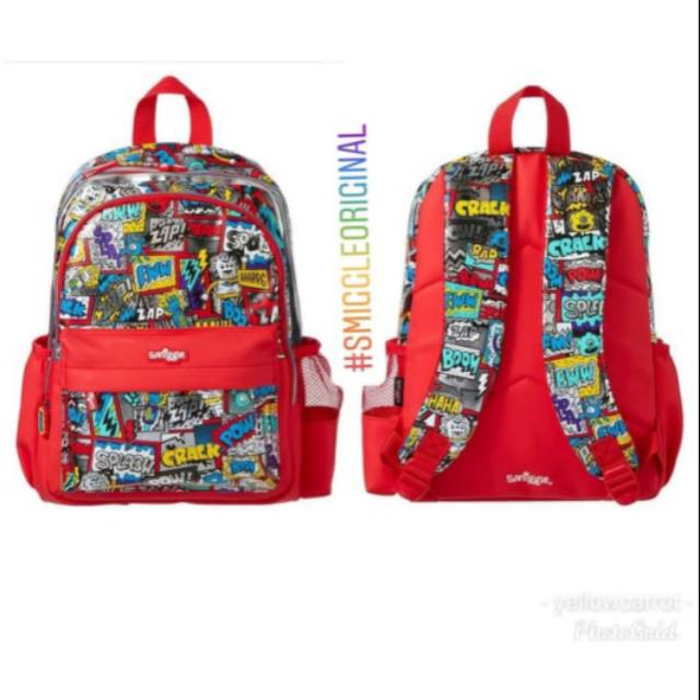 Tas Sekolah Smiggle Backpack Junior Backpack with Pull Out Cape Backpack Anak Laki Laki TK Smiggle