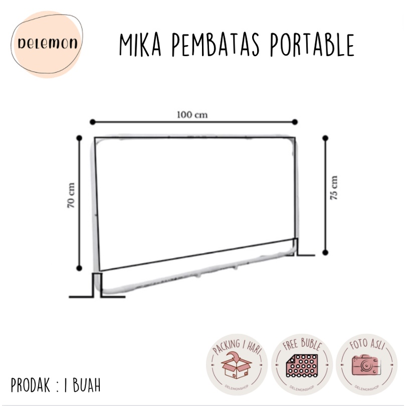 

Mika Pembatas Portable Divider Serbaguna Multifungsi 100 x 75