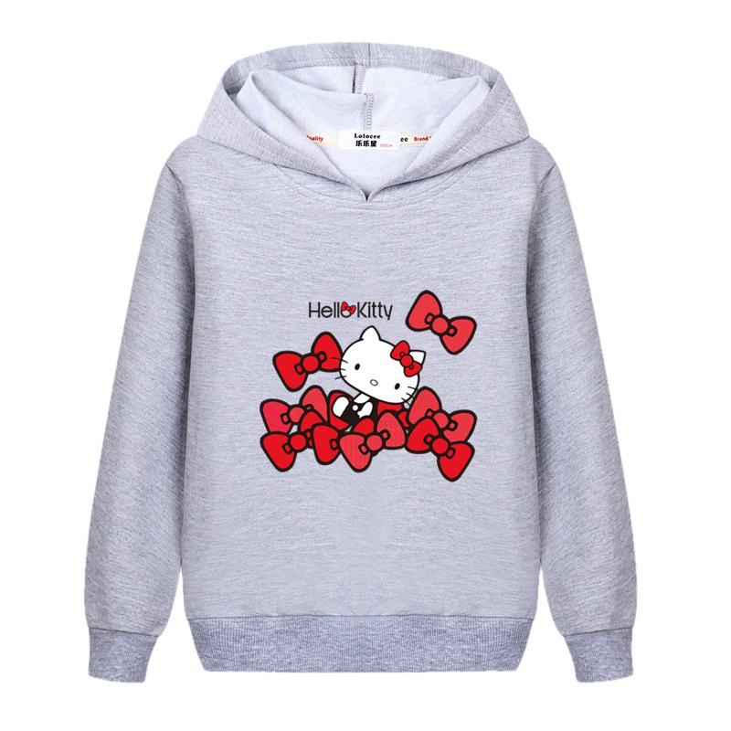 Girls Hello Kitty Karakter Hoodie Lengan Panjang Pullover Kaus - roblox mens hoodie pullover sweatshirt funny cartoon jumper