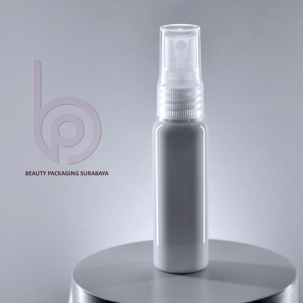 Botol Plastik PET 27ml BR Putih Tutup Spray