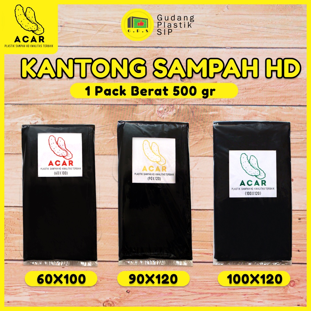 Kantong Plastik Sampah Hitam Trash Bag All Size Jumbo Size 500 Gr/Pack