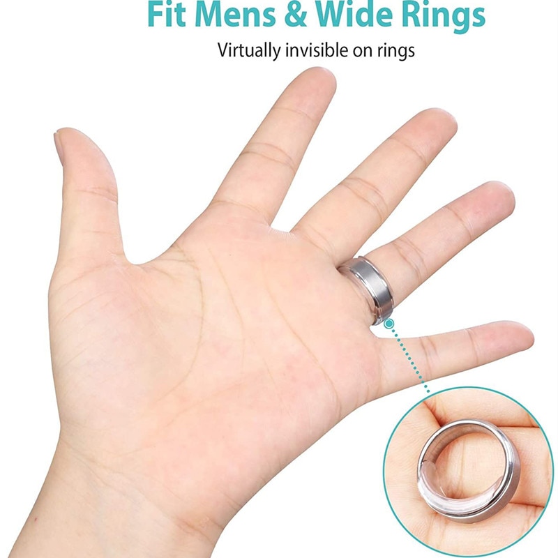 12pcs Invisible Ring Clear Adjuster Size Invisible Fit Any Loose Rings Fix Pad Transparent Regulator Reducer Ring Sizer