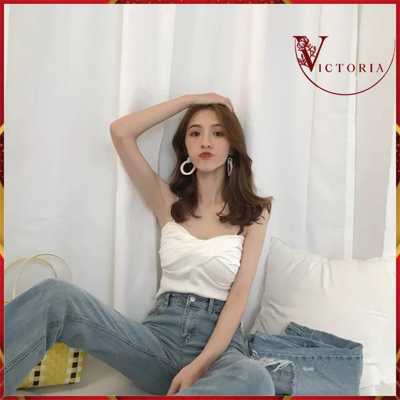 Victoria Tank Top Olivia Bahan Rajut Pakaian Wanita Import Style Korea 4038