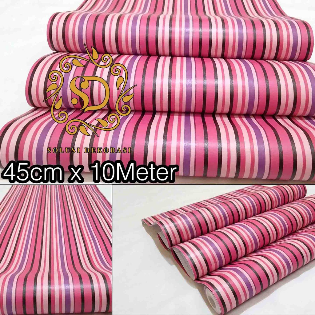  Wallpaper  Stiker Dinding  Motif Rainbow Merah 45 cm x 