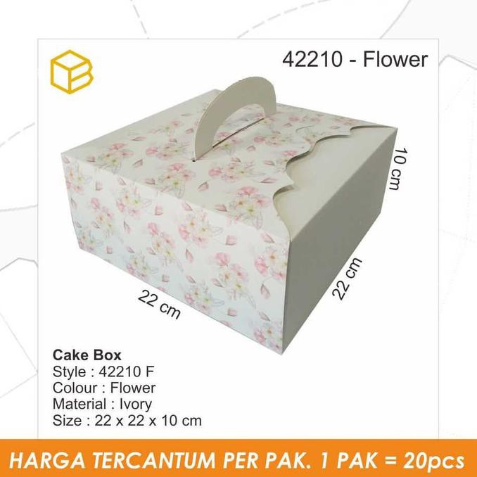 

Kualitas Terbaik] Packaging, Dus Kue, Cake Box, Gift, Kotak Tc - 42210 Flower Print