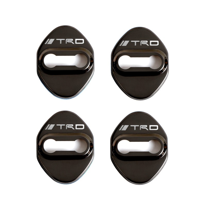 4pcs Stiker Pelindung Kunci Pintu Mobil Logo Trd Bahan Stainless Steel Untuk Toyota Chr Corolla