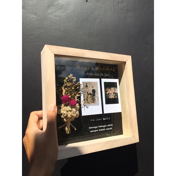 BINGKAI 3D DENGAN BUNGA KERING/BINGKAI 3D WITH DRIED FLOWER/HADIAH UNIK/HADIAH BINGKAI MURAH/HADIAH