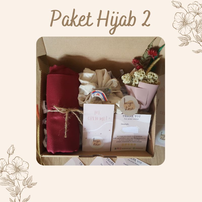 

Paket Hijab 2 - Bergo Gift Box / Hampers Hijab Voal / Parfume / Hadiah Ulang Tahun / Wisuda