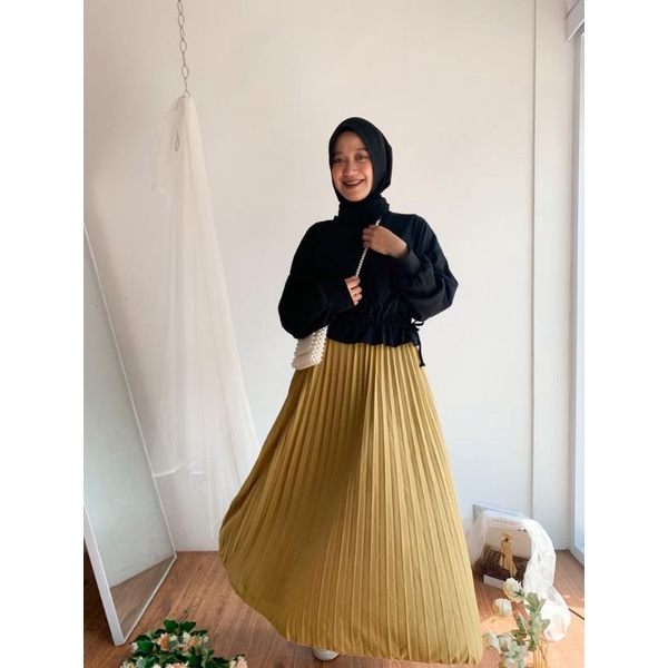 Rana Skirt Rok/Kulot Rample Plisket Kecil-Rana-Mustard