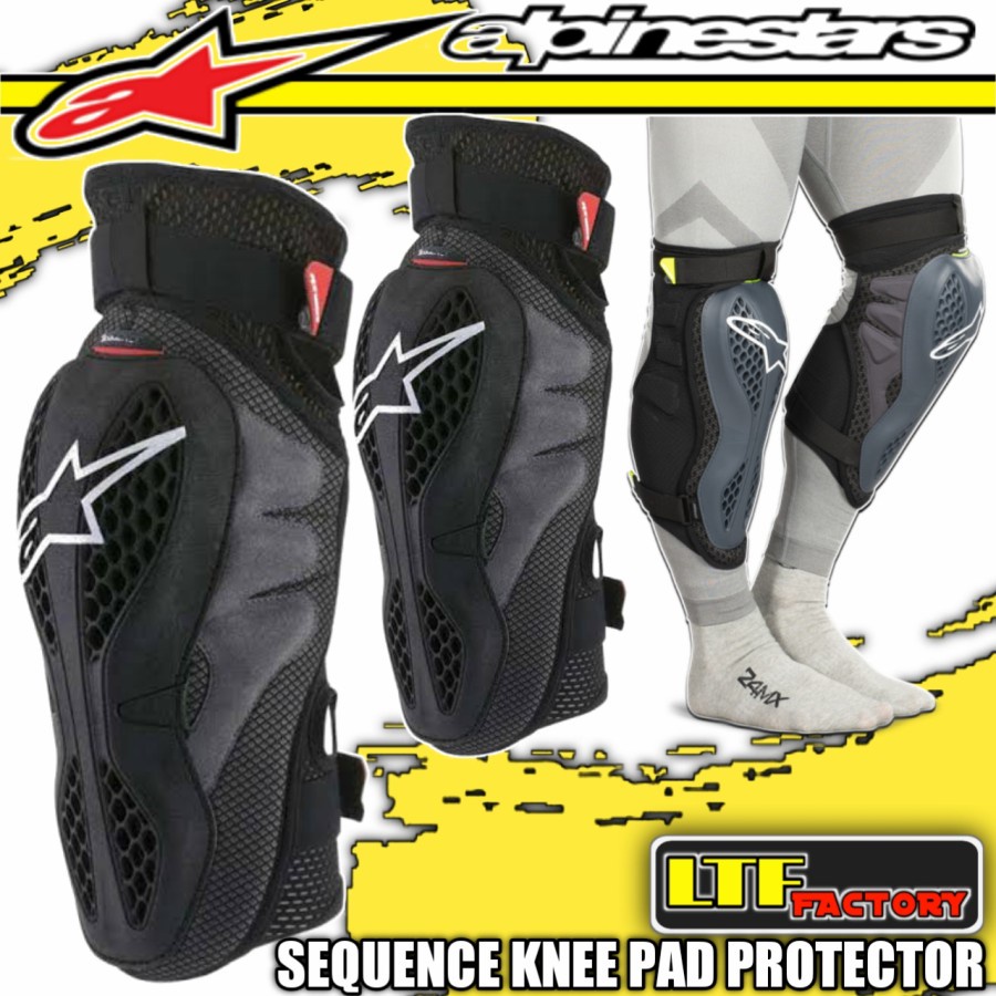 ALPINESTARS SEQUENCE Knee Guard Protector - Deker Lutut Kaki Sepeda Adventure Off-Road Supermoto Mot