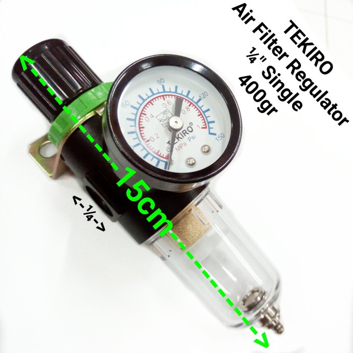 TEKIRO 0.25 Inch Single Air Filter Regulator - Filter Udara Kompresor